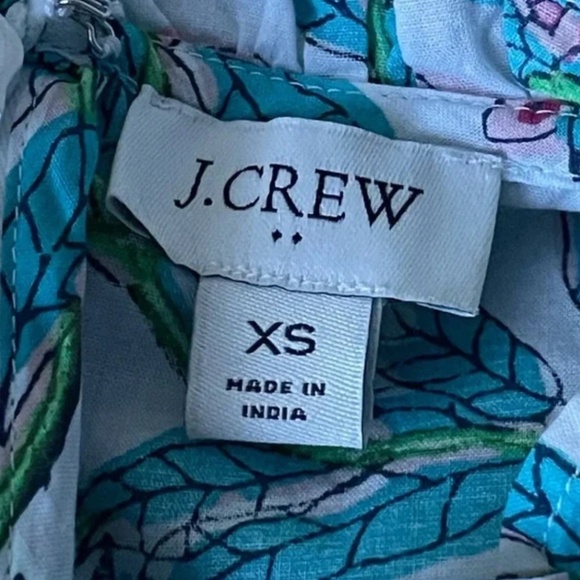 J. Crew Green floral smocked Flutter-Sleeve Mini Dress XS - Picture 4 of 6